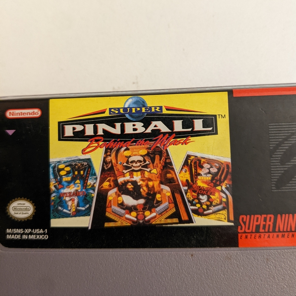 Vintage Super Nintendo Super Pinball Behind the Mask, Original Owner,  Tested